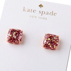 NEW Kate Spade Rose Gold Glitter Stud Earrings
